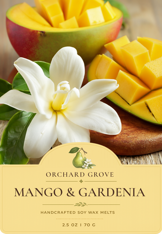 Mango and Gardenia Soy Wax Melts – 6 Cube Clamshell