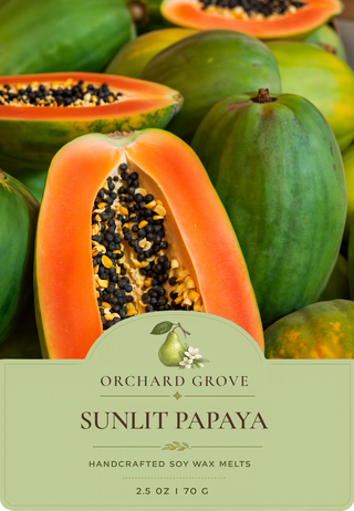 Sunlit Papaya Soy Wax Melts – 6 Cube Clamshell
